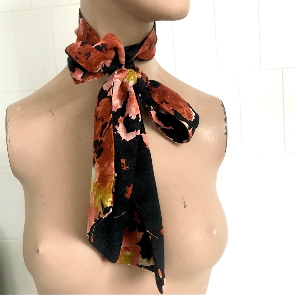 Vintage 60’s black brown peach floral headband